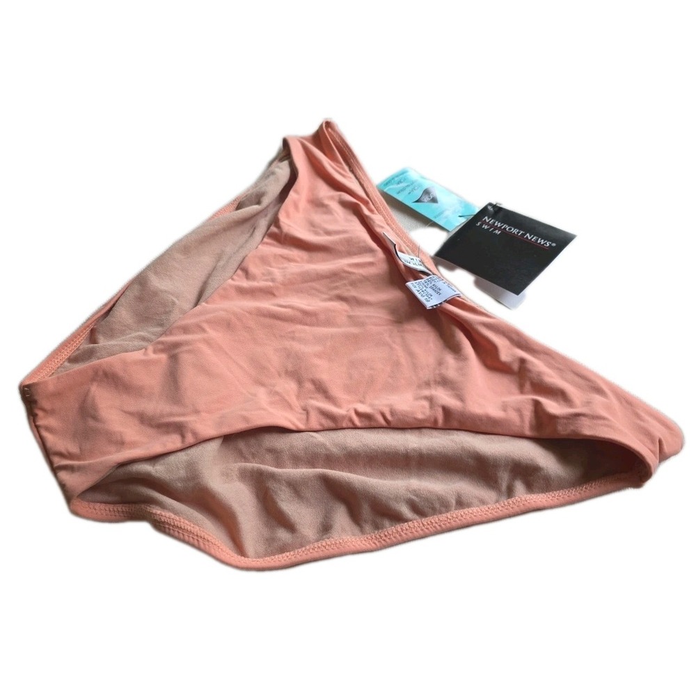 Newport News Swim Bikini Bottoms Coral Peach Size AVG 18 NWT Nylon Spandex‎